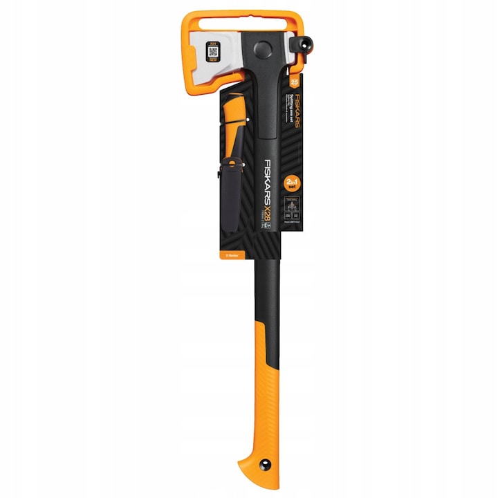 Fiskars fejszekészlet 2 darab - X-series X28 fejsze, univerzális kés, 20-30 cm, többszínű