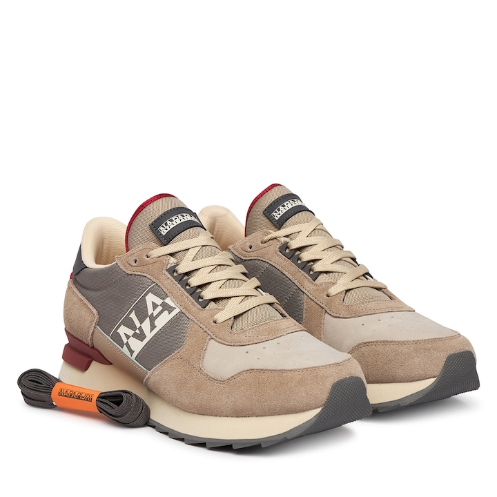 Férfi tornacipő, Napapijri, természetes bőr és textil, bézs