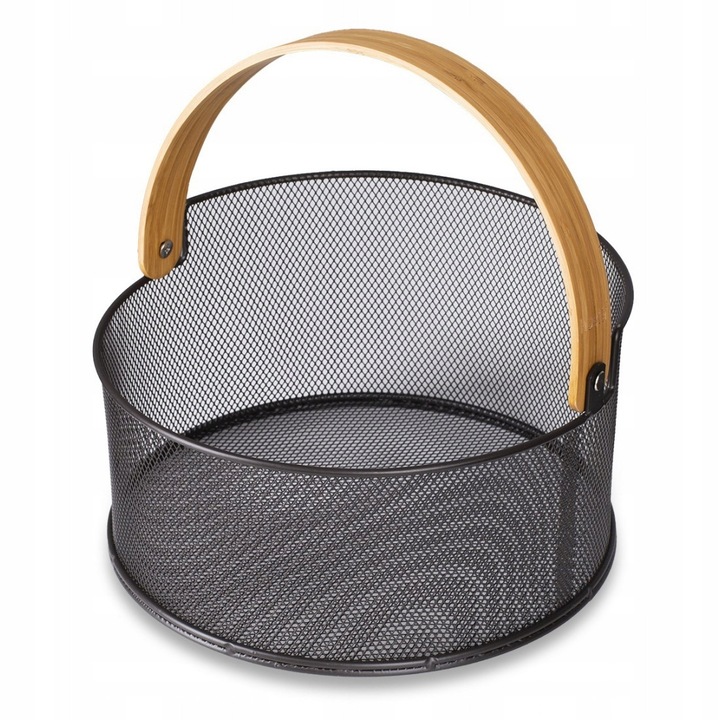 Cos de fructe sau paine, Husla, otel negru, 25cm x O14cm