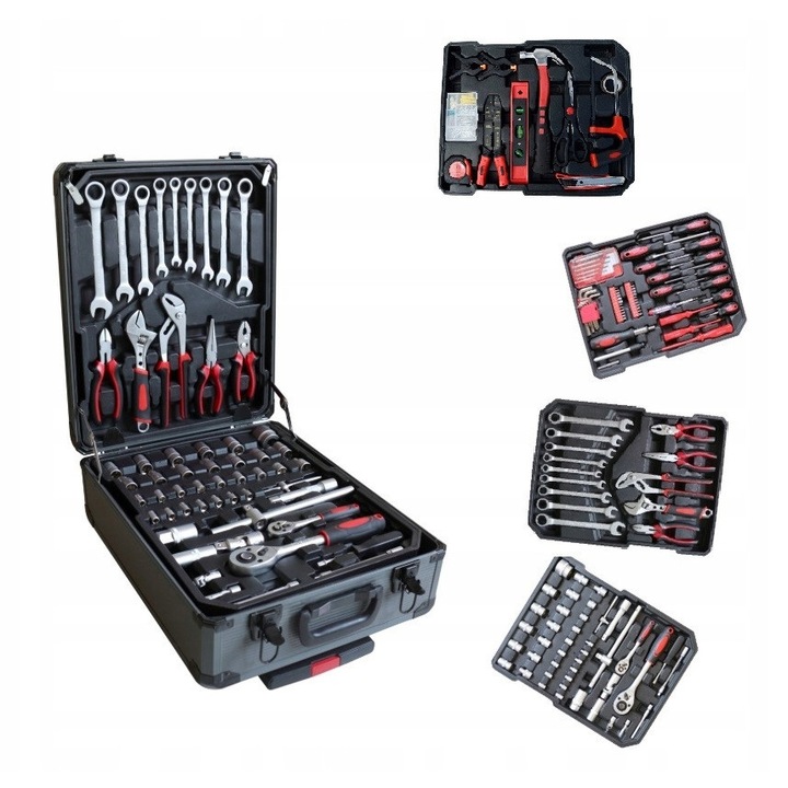 Set unelte 599 piese cu valiza aluminiu