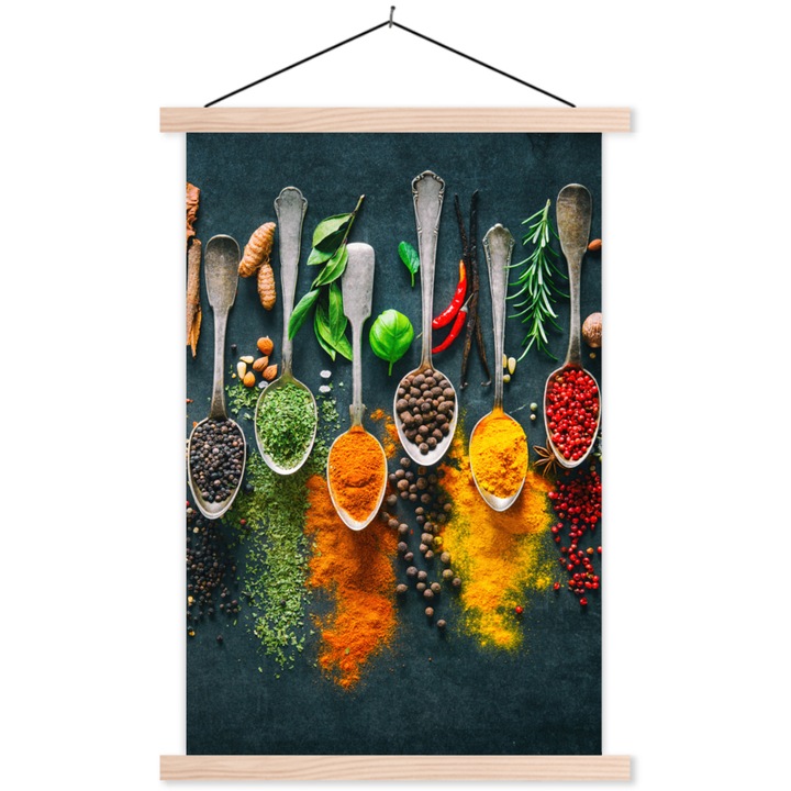 Poster textil cu sine magnetice din lemn, Abstract, Decorative, Living, Bucatarie, Modern Art, Decorarea peretilor Galben 40x60 cm