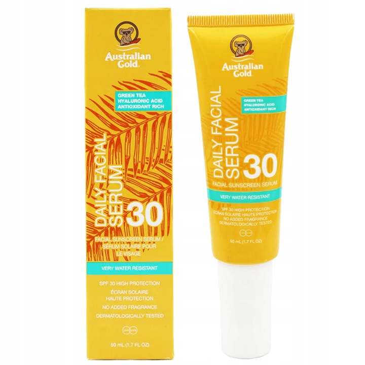 Ser facial Australian Gold Daily cu SPF 30, 50 ml, protecție UVA/UVB, textură ușoară