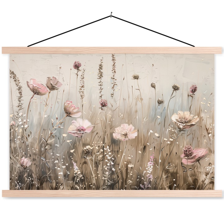 Poster textil cu sine magnetice din lemn, Abstract, Decorative, Living, Bucatarie, Modern Art, Decorarea peretilor Bej 60x40 cm