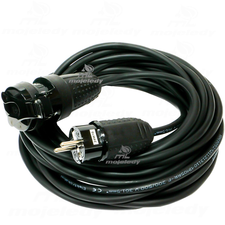 Професионален удължител 19м, Каучук, 3x1.5mm², IP44, Заземен