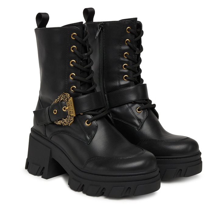 Ghete femeie, Versace Jeans Couture, piele naturala, negru, 41 EU