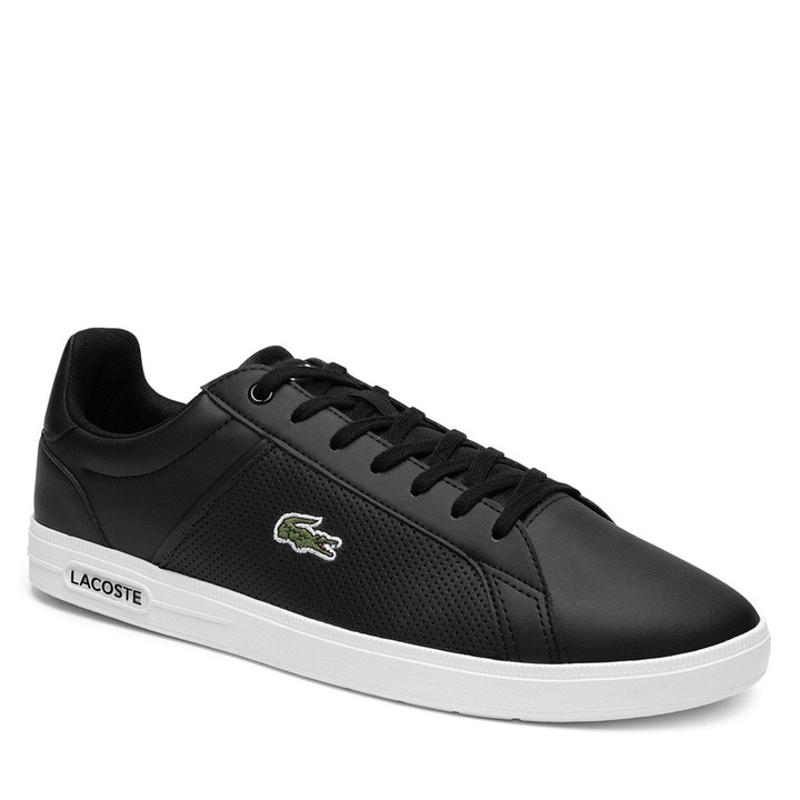 Férfi Lacoste tornacipő, fekete, természetes/szintetikus bőr, kényelmes