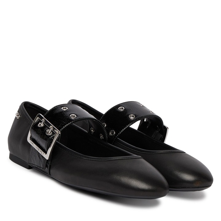 Balerini dama, Karl Lagerfeld, piele naturala negru, 41 EU