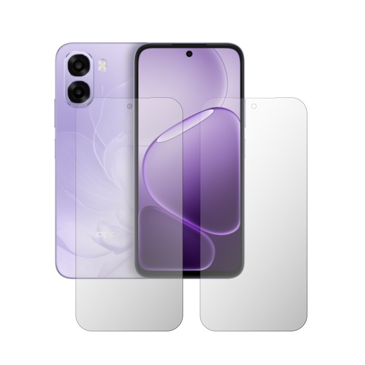Set 2X Folie Protectie Ecran iSkinz HD pentru Oppo A6c - Full Display, Siliconica Transparenta, Adeziva si Flexibila