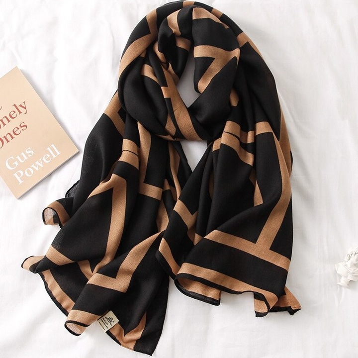 Fular CL-6961 - Negru / Maro