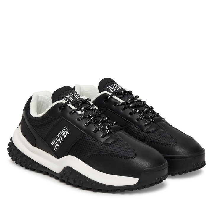 Férfi Versace Jeans Couture bőr tornacipő, fekete