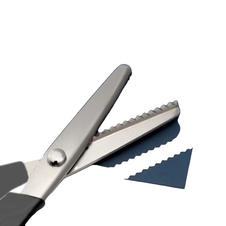 Szabóolló, 24cm, Rozsdamentes Acél, Lépcsőzetes Vágás, Háromszög 5mm