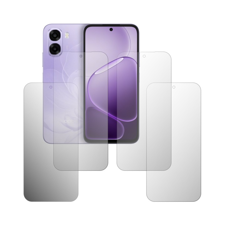 Set 4X Folie Protectie Ecran Folie24, pentru Oppo A6c, 2X Ultra-Clear + 2X Mate, Acoperire Full-Display si Case-Friendly, Adezive, Flexibile cu Auto Regenerare
