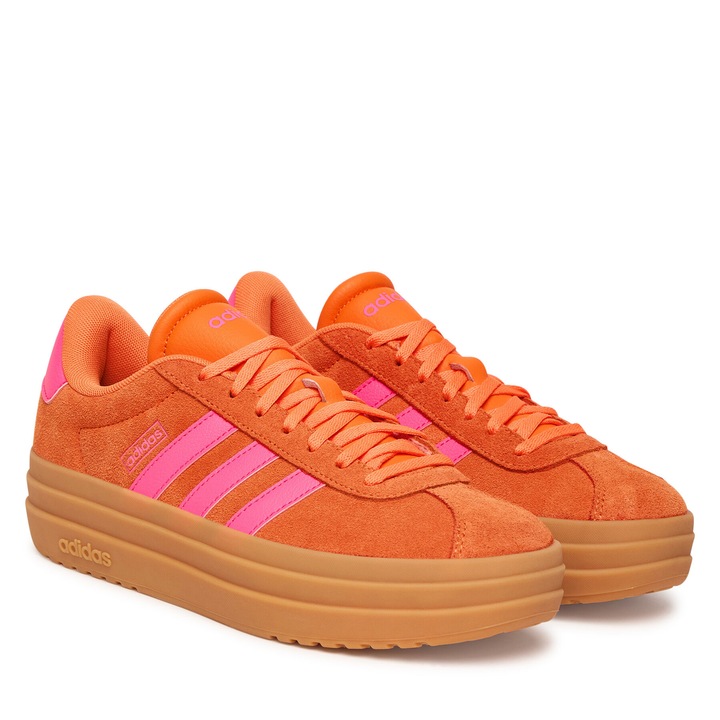 Női tornacipő, Adidas, természetes bőr, narancssárga, platform, 42 EU