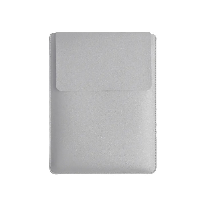 Husa laptop, gri, 16 inch, design multifunctional, interior moale