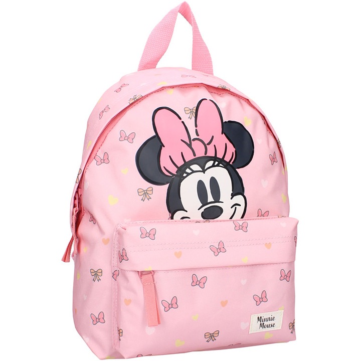 Rucsac pentru fete Vadobag, imprimeu Minnie Mouse, roz, 31x22x9cm
