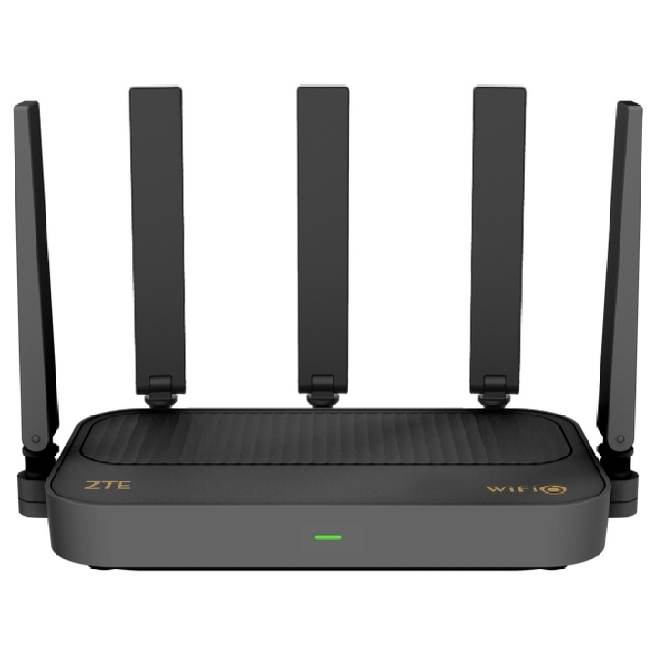 Router Wireless ZTE E2300, AX3000, Dual-Band, Wi-Fi 6, 160MHz Ultra Wide Bandwidth, Easy Mesh, ZTE Smart Life App, Negru