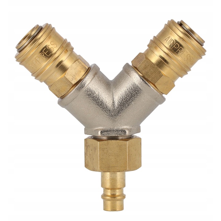 Y фитинг 1/2'' с бързи връзки Euro Airpress, 3 конектора, 110x50x150мм