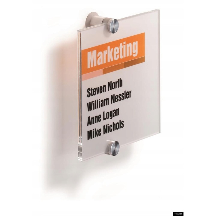 Tablica informativa 148x148mm, Durable, set cu coltare si folii pentru imprimare