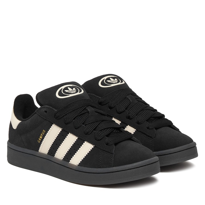 Női tornacipő, Adidas, természetes bőr, fekete, kényelmes, 42 EU