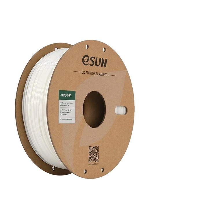 Filament 3D, hajlékony anyag, nagy ellenállás, fehér, 1.75mm