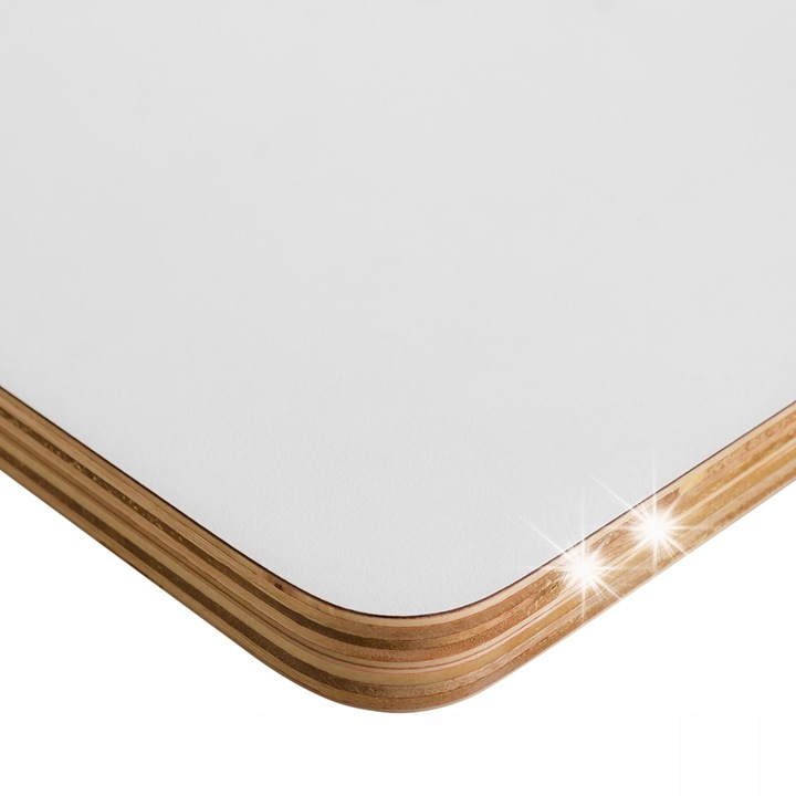 Blat de birou Spacetronik 160x80cm, alb, cu 2 prize pentru cabluri, montaj usor