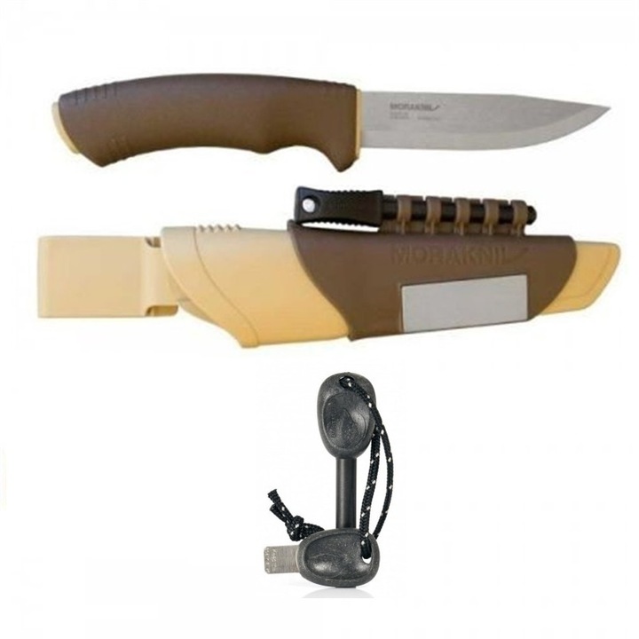 Pachet promo Cutit Morakniv Bushcraft Survival Desert si Amnar Swedish FireSteel BIO army 2in1, Light My Fire