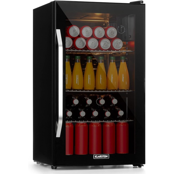 Mini frigider Klarstein Drinks Fridge, 80L, Negru, 3 rafturi detasabile, 3-10C, 48x47.5x83cm