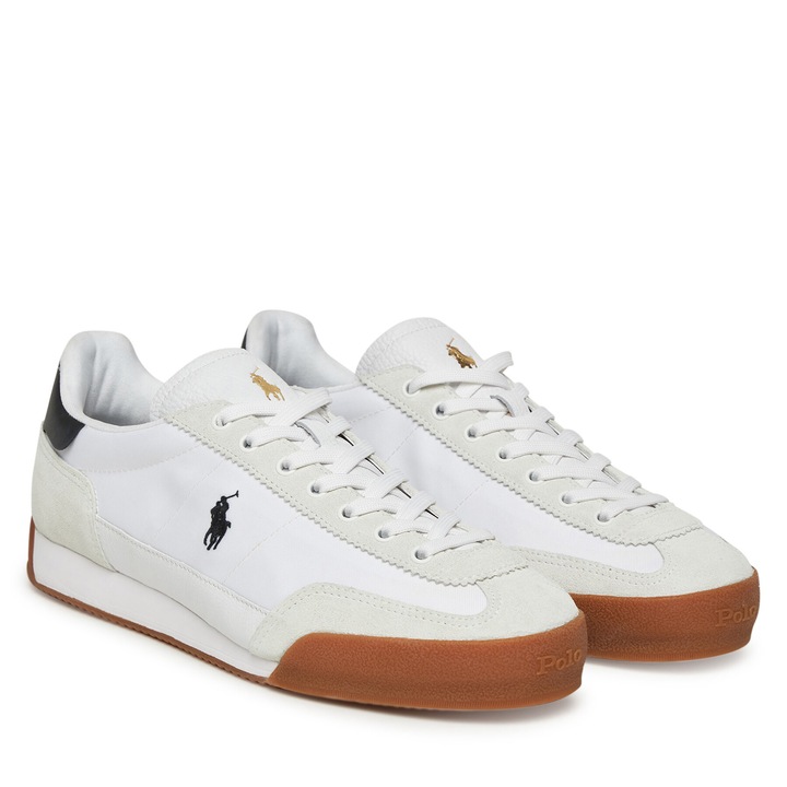 Tenisi barbati, Polo Ralph Lauren, piele naturala, alb, confortabil, elegant, 45 EU