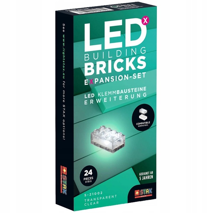 Конструктор STAX Expansion, 24 елемента, прозрачен, за деца над 5 години
