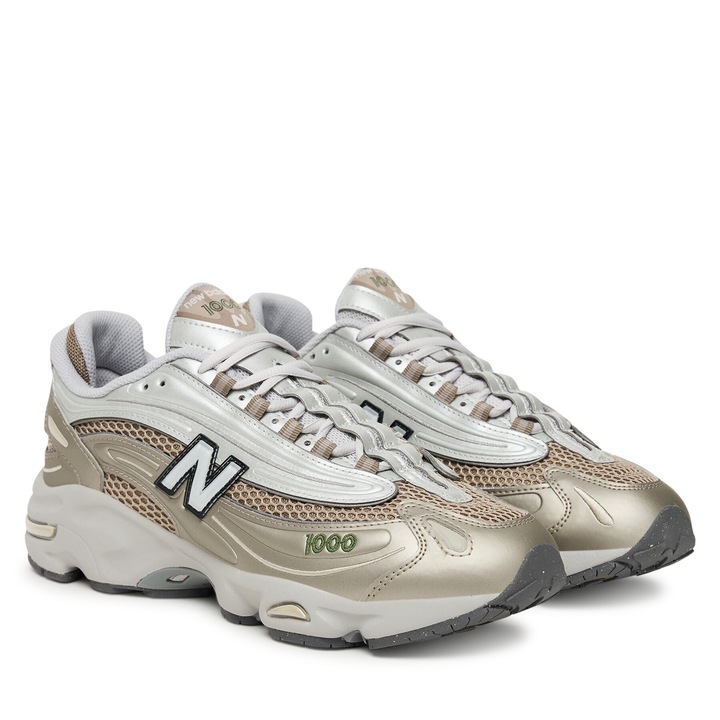 Pantofi sport barbati, New Balance, auriu/argintiu, textil/sintetic