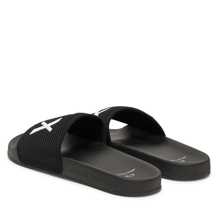 Férfi papucs, Armani Exchange, textil anyag, fekete, 46 EU