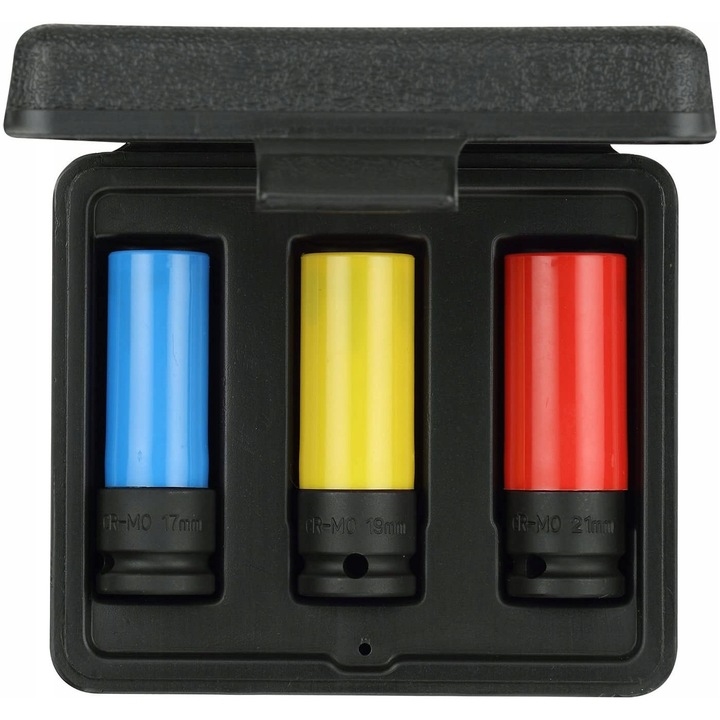 Комплект вложки със защитни втулки, Gedore, 3 части, 17/19/21 мм, хром-молибден, 1/2 инч