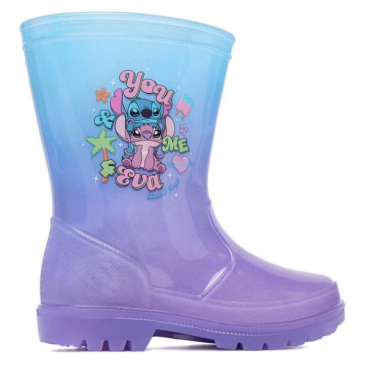 Cizme de cauciuc fete, Disney Classics, violet, material sintetic