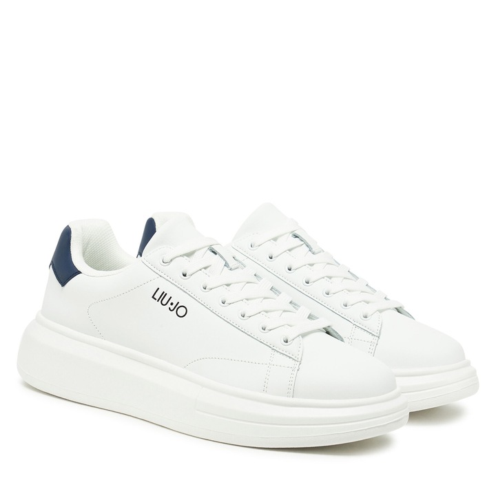 Férfi tornacipő, Liu Jo, természetes bőr, fehér, modern design, 46 EU