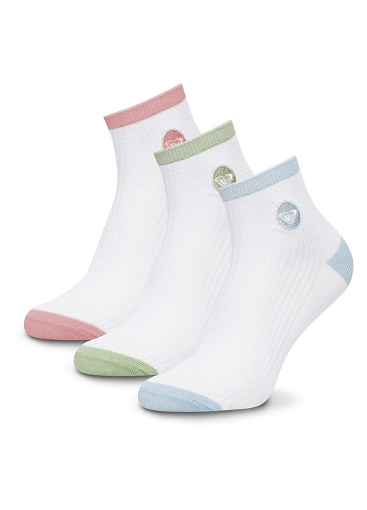Комплект 3 чифта дамски чорапи, Roxy, бял, 35x38