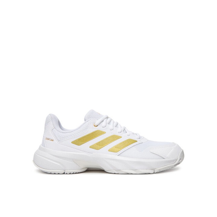 Pantofi tenis dama, Adidas, material textil/sintetic, alb/auriu, tehnologie Cloudfoam