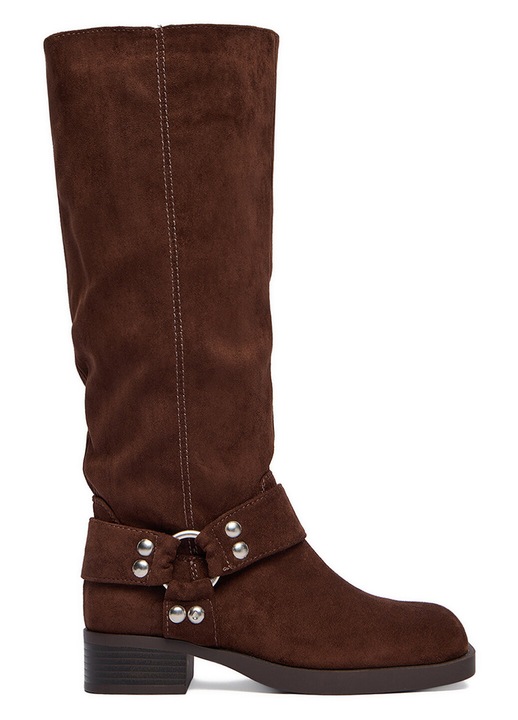 Cizme cowboy femeie, Jenny, material textil, maro, 38 EU