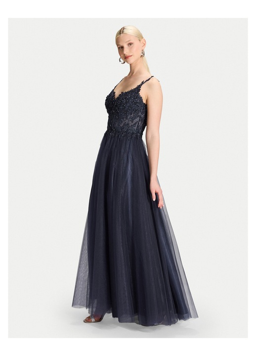 Rochie de seara, Hey Kyla, bleumarin, fermoar, nailon, 38 EU