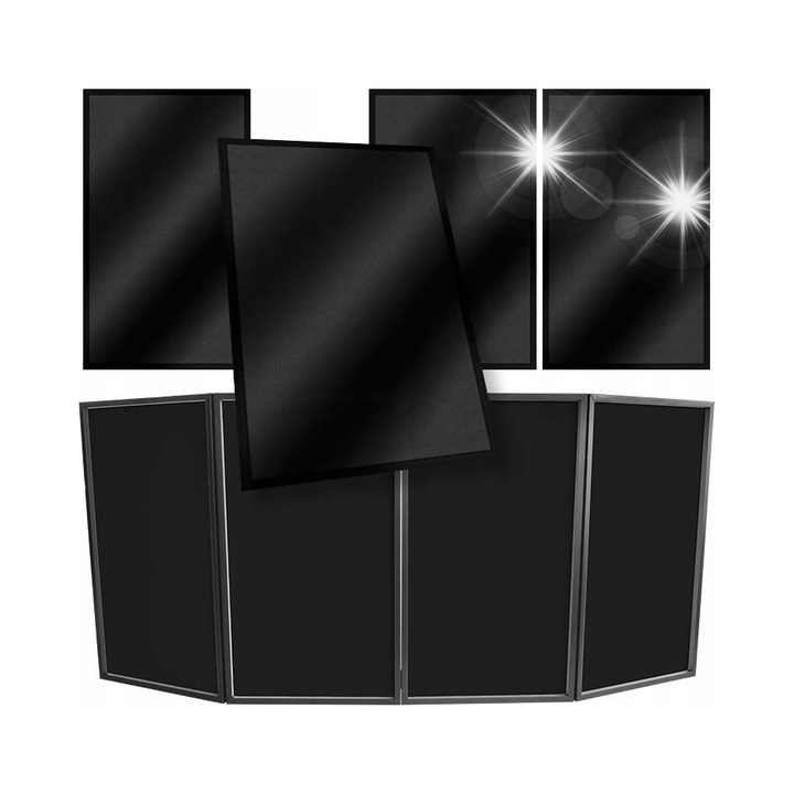 Paravan Stand4Me DJ Lycra, 4 darabos szett, fekete, 70x118cm