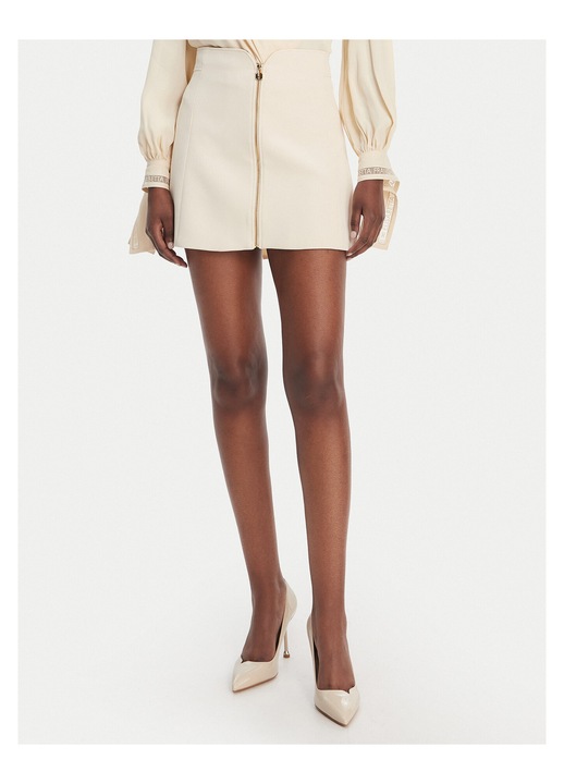 Fusta mini Elisabetta Franchi, poliester, Ecru