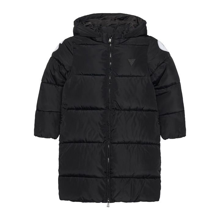 Geaca de iarna copii, Guess, neagra, poliester, cu fermoar