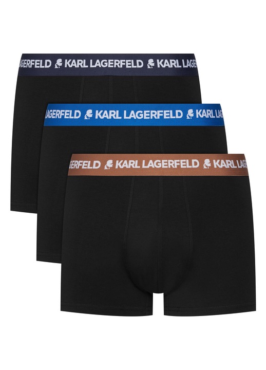Set 3 perechi boxeri barbati, Karl Lagerfeld, bumbac organic, negru