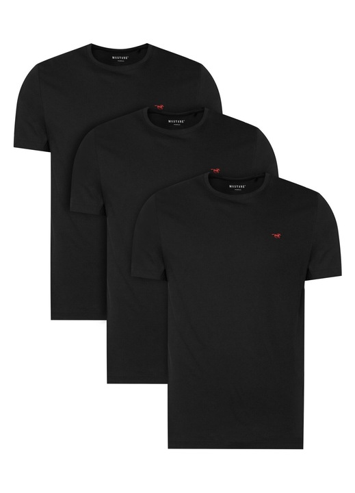 3 darabos férfi póló szett, Mustang, fekete, műanyag, L INTL