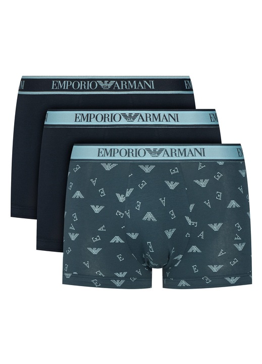 Set 3 perechi boxeri Emporio Armani, colorat, bumbac, 2XL
