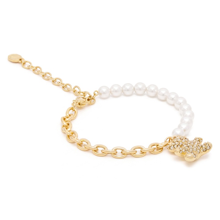 Bratara dama, Swarovski, alb/auriu, One Size INTL