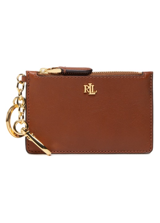Női hitelkártya pénztárca, Lauren Ralph Lauren, valódi bőr, barna, One Size INTL