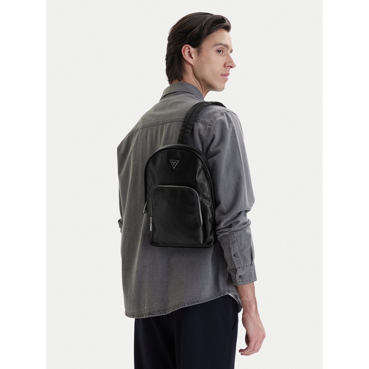 Rucsac Guess, negru, piele ecologica, One Size INTL