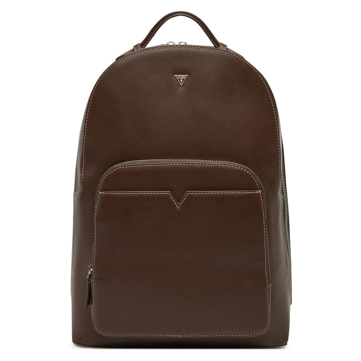 Rucsac Guess, piele naturala, maro, One Size INTL
