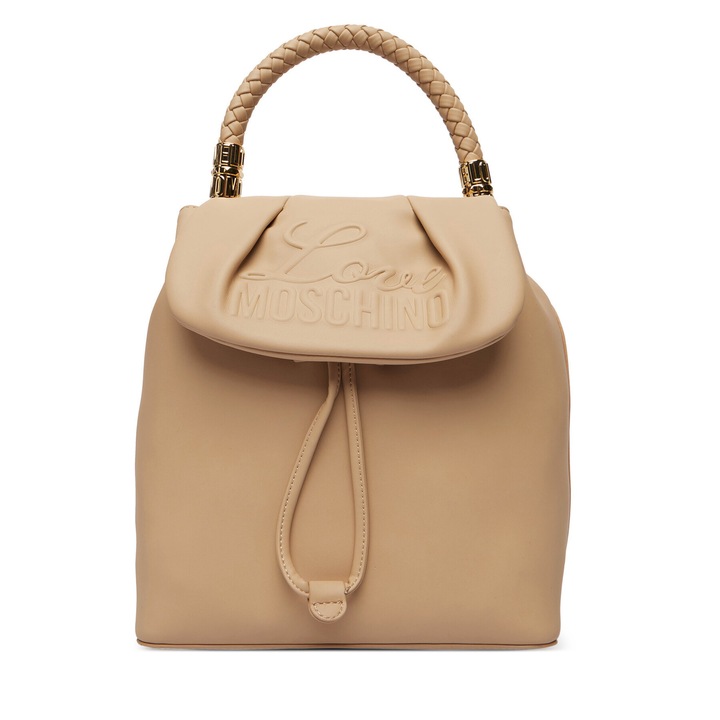 Rucsac fashion dama, Love Moschino, piele ecologic, bej, One Size INTL