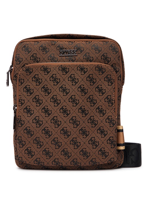 Férfi táska, Guess, textil, barna, Egy méret INTL